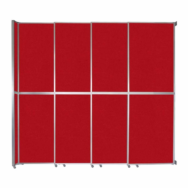 Operable Wall Sliding Room Divider 12'8" x 12'3" Red Fabric